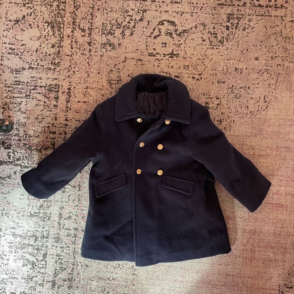 Unisex navy blue pea coat size 3T